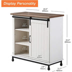 Buffet en pin vieilli, 70 po, avec portes coulissantes de style grange