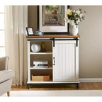 Buffet en pin vieilli, 70 po, avec portes coulissantes de style grange