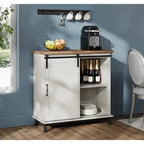Buffet en pin vieilli, 70 po, avec portes coulissantes de style grange