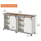 Buffet en pin vieilli, 70 po, avec portes coulissantes de style grange