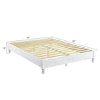 Cadre de lit plateforme en pin rustique blanchi, King (1 personne)