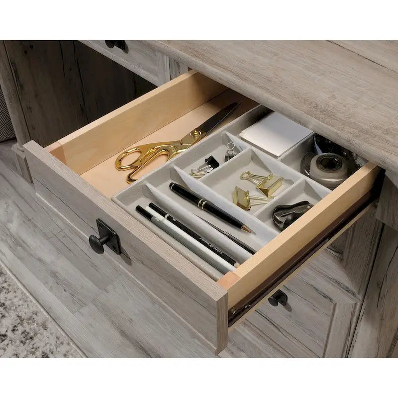Bureau informatique individuel avec tiroirs – Chêne vintage / Chêne fendu / Cerisier sélectionné / Chêne éolien