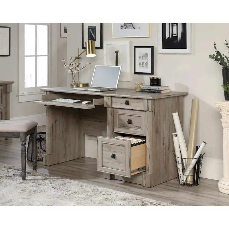 Bureau informatique individuel avec tiroirs – Chêne vintage / Chêne fendu / Cerisier sélectionné / Chêne éolien