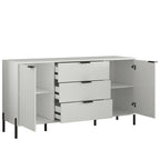 Meuble de rangement 147 cm avec étagère réglable Blanc cassé / Noir / Bleu marine