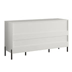 Meuble de rangement 147 cm avec étagère réglable Blanc cassé / Noir / Bleu marine