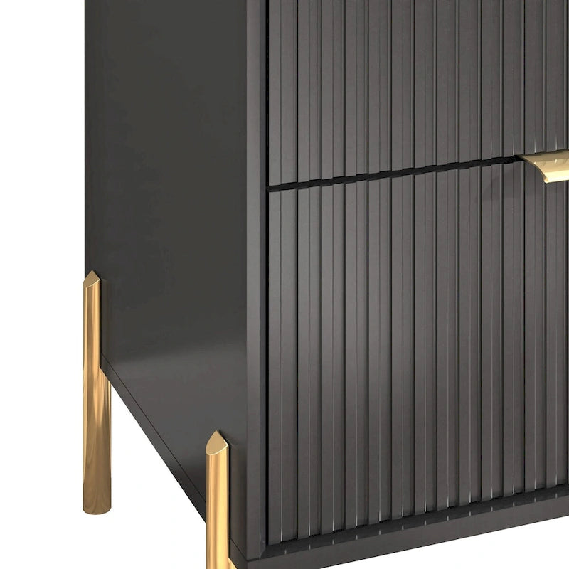 Meuble de rangement 147 cm avec étagère réglable Blanc cassé / Noir / Bleu marine