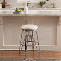 Tabouret de bar réglable sans dossier en similicuir blanc (Blanc/Argent & Blanc/Or), Individuel