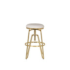Tabouret de bar réglable sans dossier en similicuir blanc (Blanc/Argent & Blanc/Or), Individuel