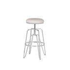 Tabouret de bar réglable sans dossier en similicuir blanc (Blanc/Argent & Blanc/Or), Individuel