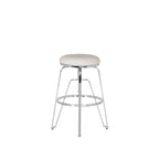 Tabouret de bar réglable sans dossier en similicuir blanc (Blanc/Argent & Blanc/Or), Individuel