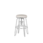 Tabouret de bar réglable sans dossier en similicuir blanc (Blanc/Argent & Blanc/Or), Individuel