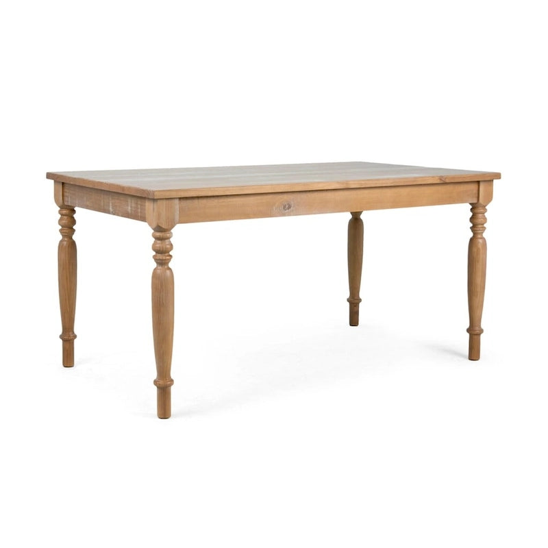 Table de salle à manger de ferme Sahara / Mahogany en pin massif, 6 places