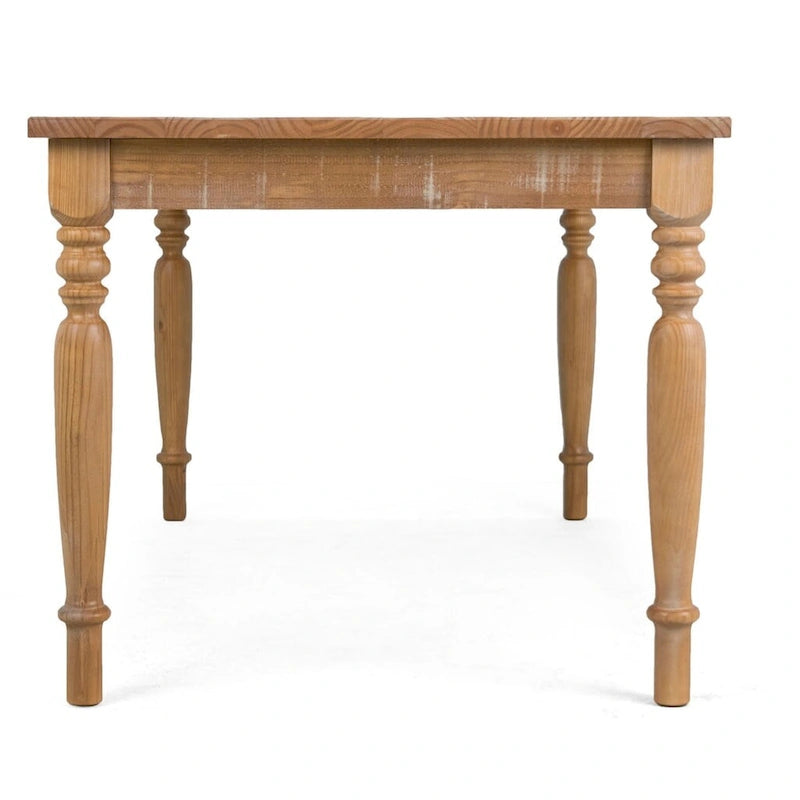 Table de salle à manger de ferme Sahara / Mahogany en pin massif, 6 places