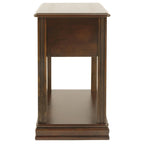 Table d'appoint latérale de chevet marron avec tiroir, simple