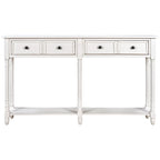 Table console avec 2 tiroirs et étagère inférieure, naturelle / expresso / ivoire / grise / bleue
