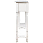 Table console avec 2 tiroirs et étagère inférieure, naturelle / expresso / ivoire / grise / bleue