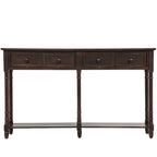 Table console avec 2 tiroirs et étagère inférieure, naturelle / expresso / ivoire / grise / bleue