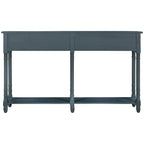 Table console avec 2 tiroirs et étagère inférieure, naturelle / expresso / ivoire / grise / bleue