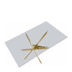 Table basse rectangulaire en pin massif noyer, 137 cm