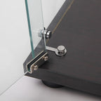 Meuble vitrine à double porte vitrée 5 étagères noir/blanc