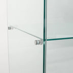 Meuble vitrine à double porte vitrée 5 étagères noir/blanc