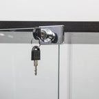 Meuble vitrine à double porte vitrée 5 étagères noir/blanc