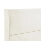 Lit capitonné en velours beige, king size, 2 places